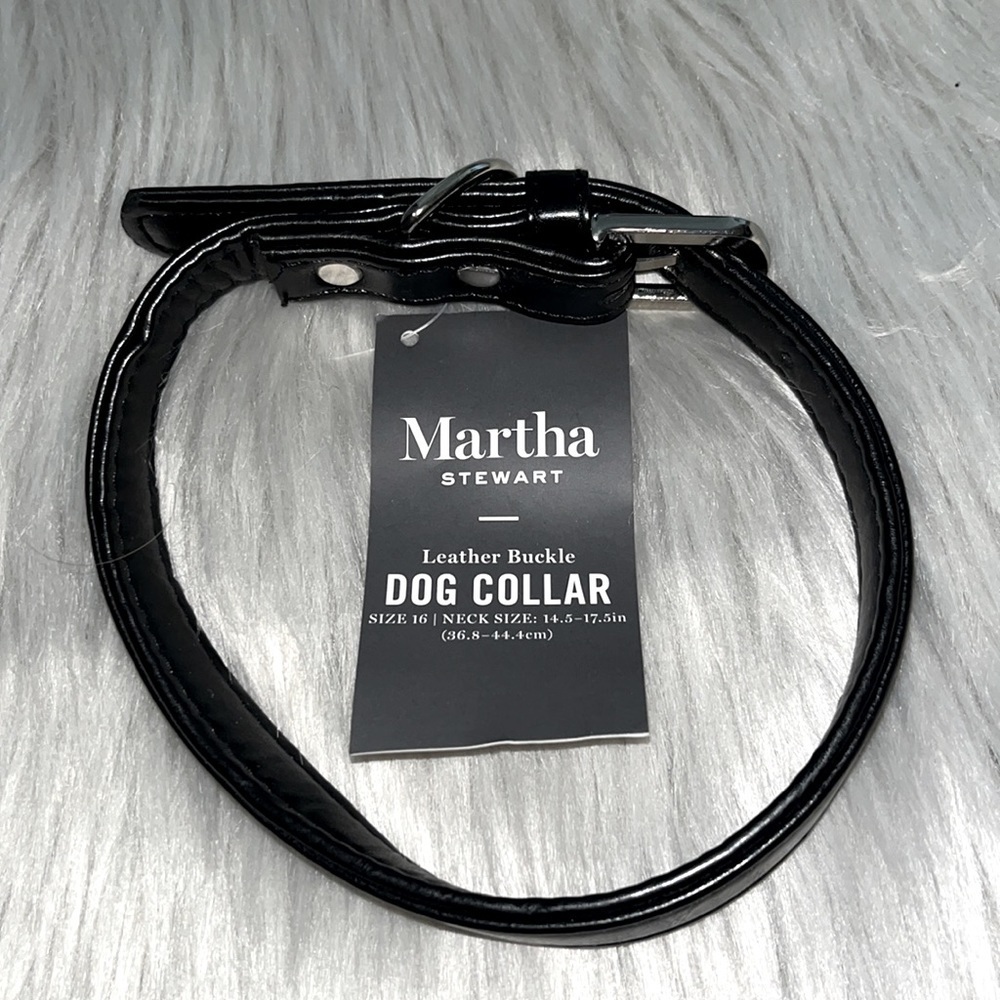 Martha Stewart Leather Buckle Dog Collar